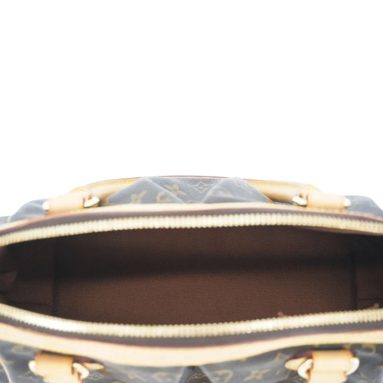 LOUIS VUITTON Tivoli PM Monogram Canvas Satchel Bag Brown