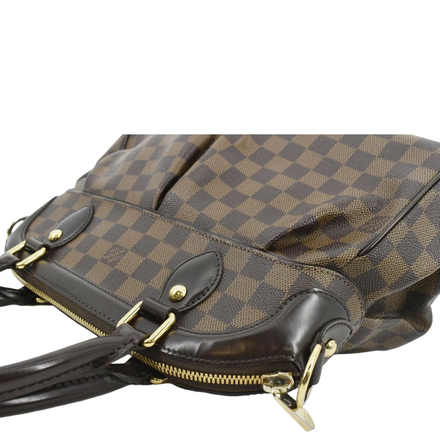LOUIS VUITTON Trevi PM Damier Ebene Satchel Shoulder Bag Brown