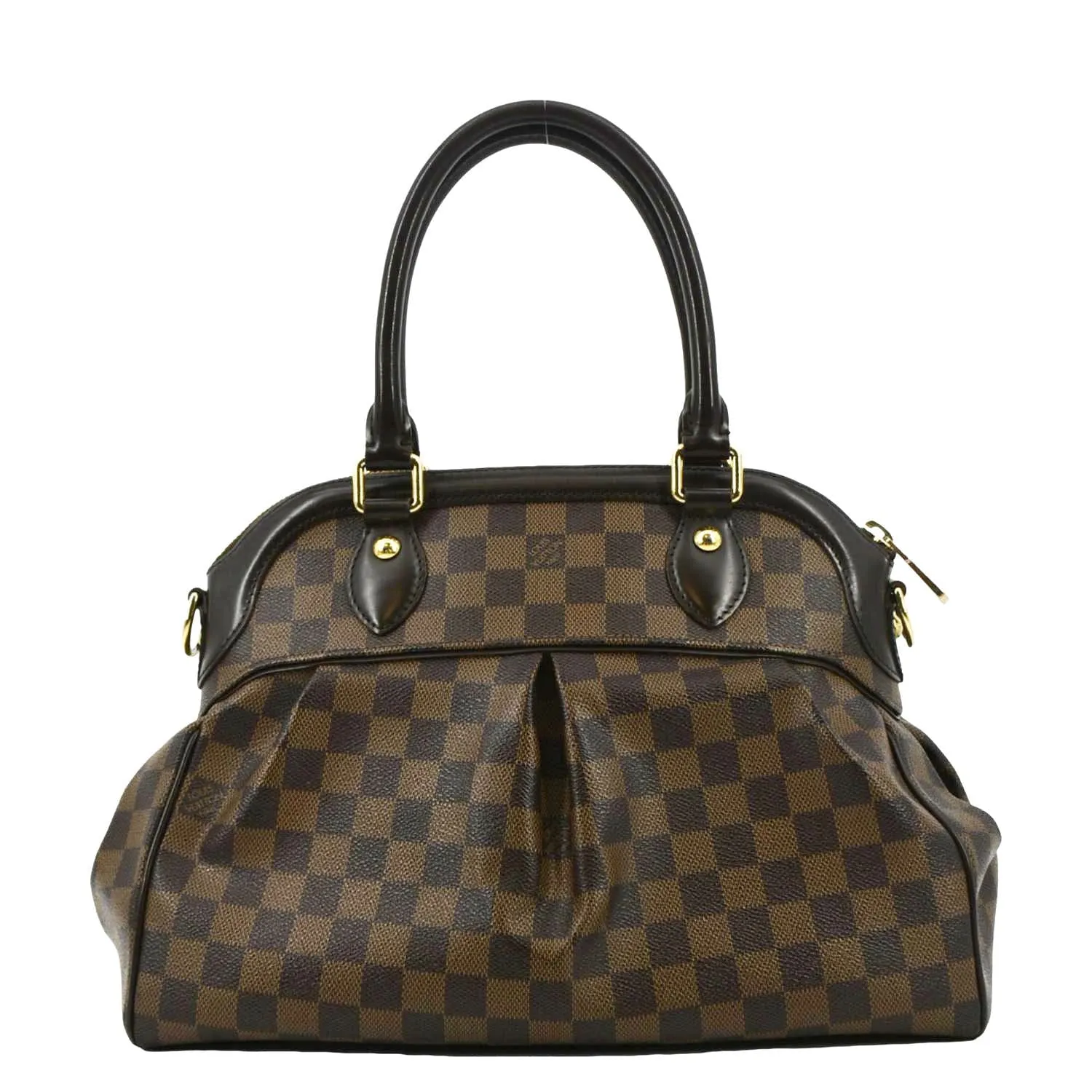 LOUIS VUITTON Trevi PM Damier Ebene Satchel Shoulder Bag Brown