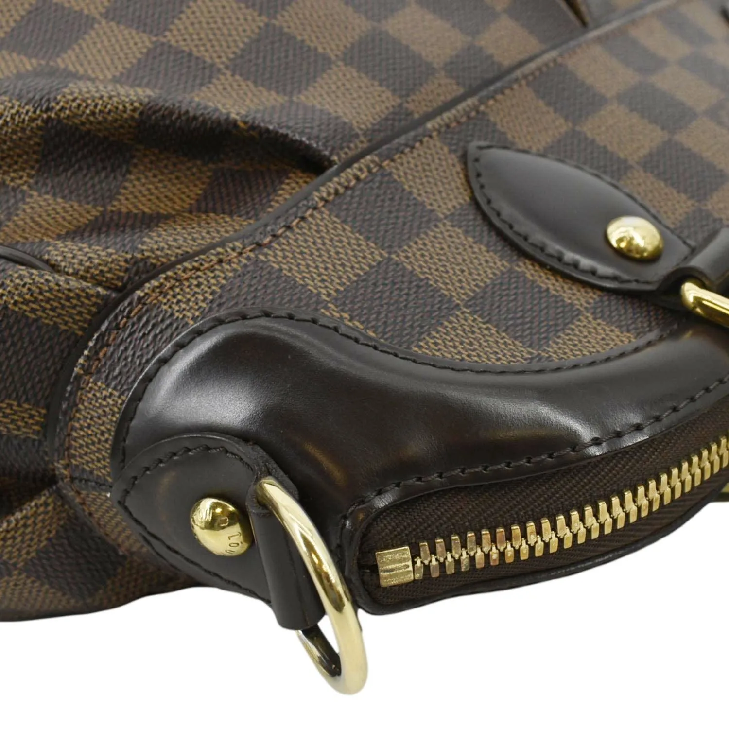 LOUIS VUITTON Trevi PM Damier Ebene Satchel Shoulder Bag Brown