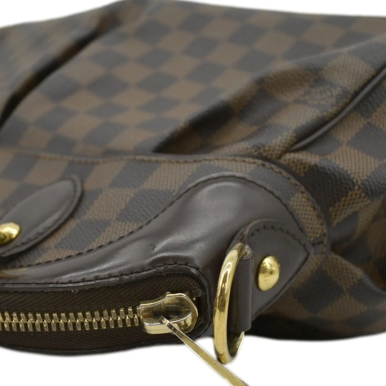 LOUIS VUITTON Trevi PM Damier Ebene Satchel Shoulder Bag Brown