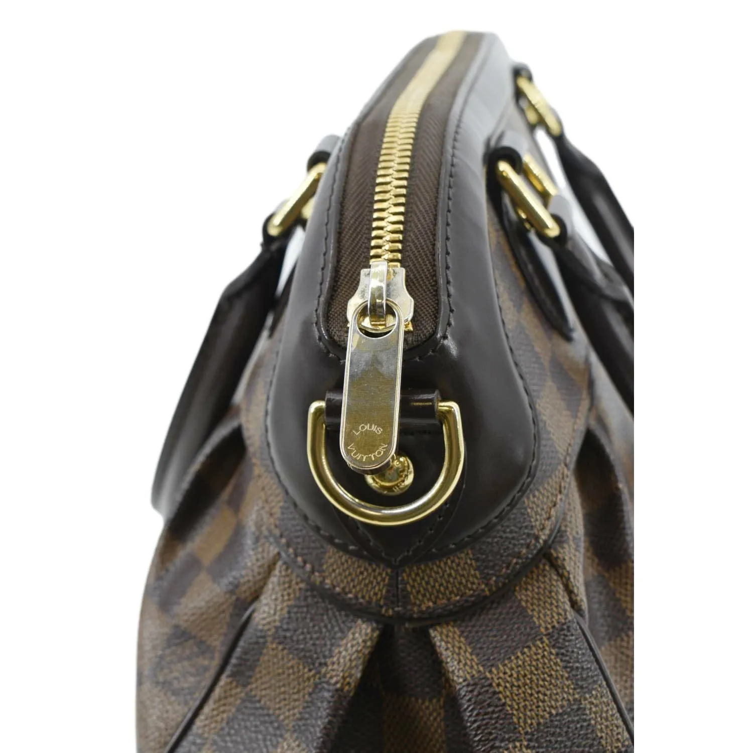 LOUIS VUITTON Trevi PM Damier Ebene Satchel Shoulder Bag Brown