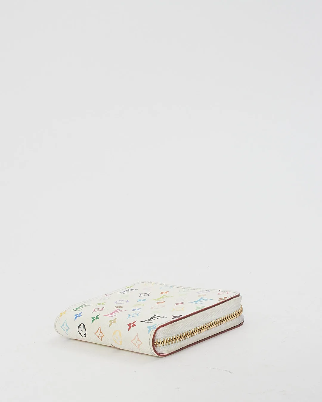 Louis Vuitton White Monogram Multicolore Small Zippy Coin Purse Wallet