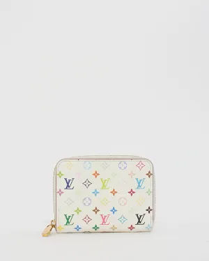 Louis Vuitton White Monogram Multicolore Small Zippy Coin Purse Wallet