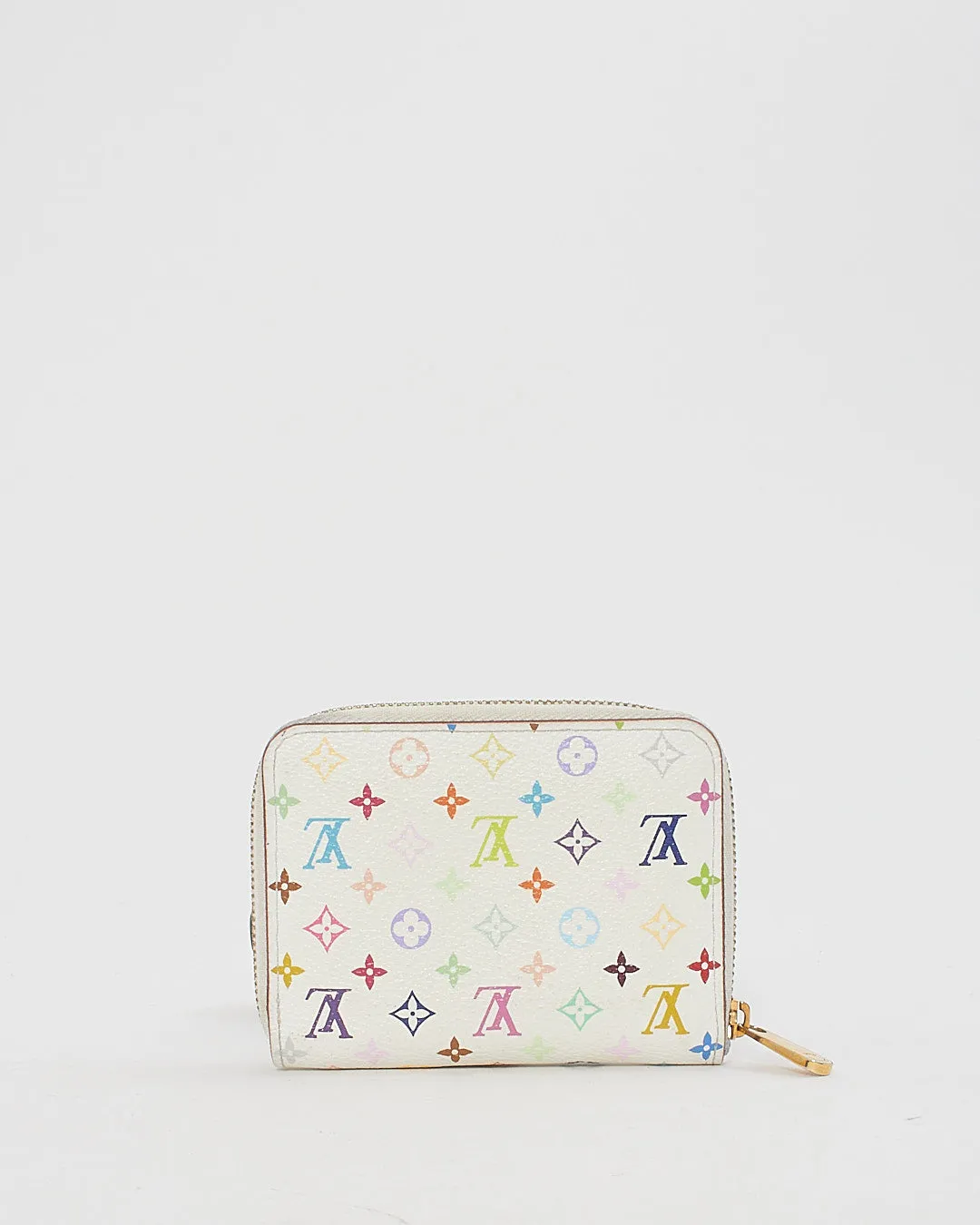 Louis Vuitton White Monogram Multicolore Small Zippy Coin Purse Wallet