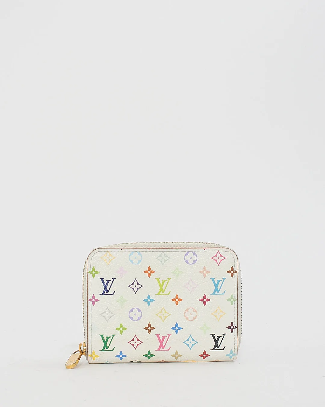 Louis Vuitton White Monogram Multicolore Small Zippy Coin Purse Wallet