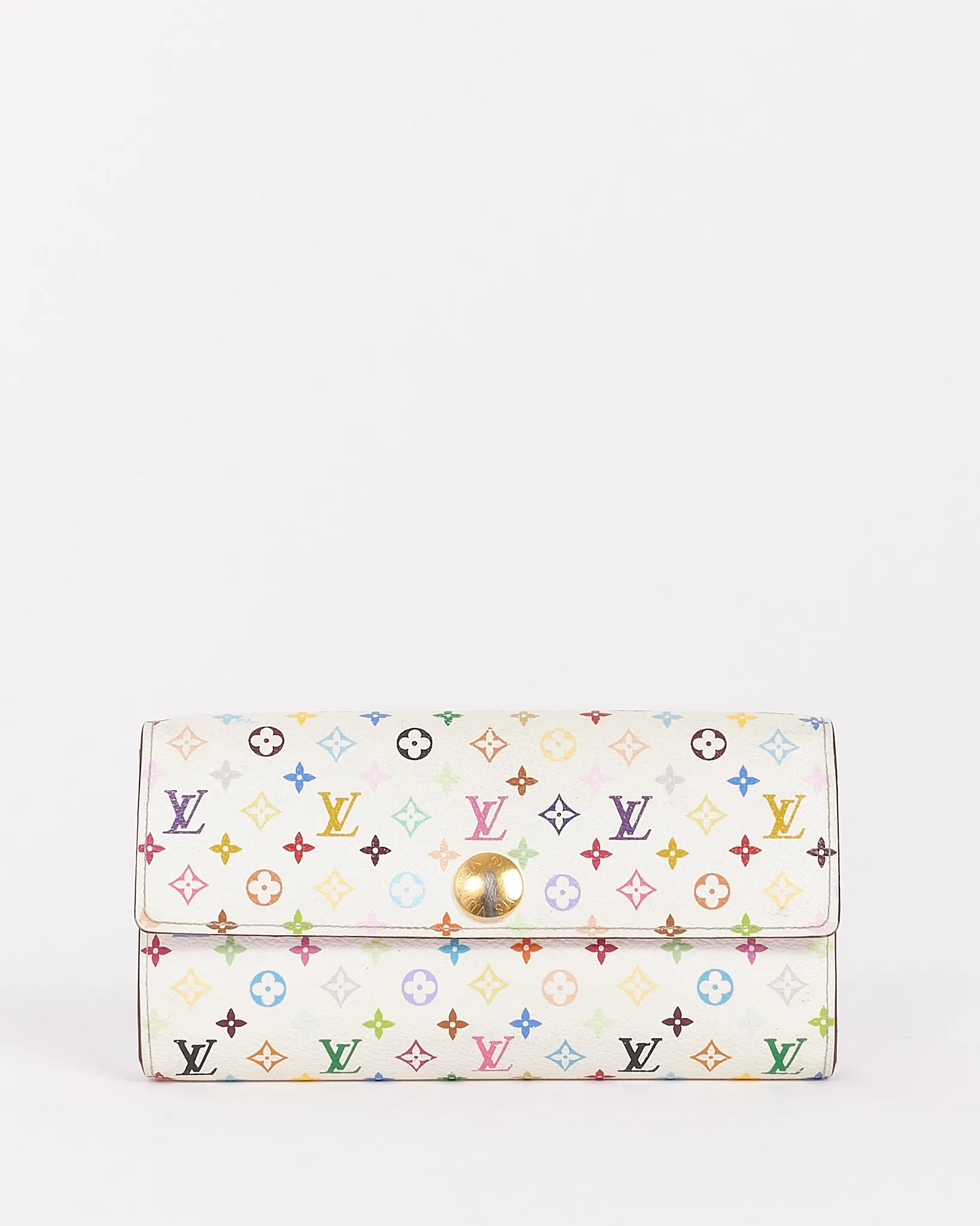 Louis Vuitton White Multi Monogram Murakami Sarah Wallet