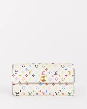 Louis Vuitton White Multi Monogram Murakami Sarah Wallet