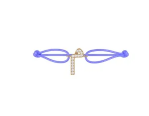 Meem م - Initial Thread Bracelet - Purple
