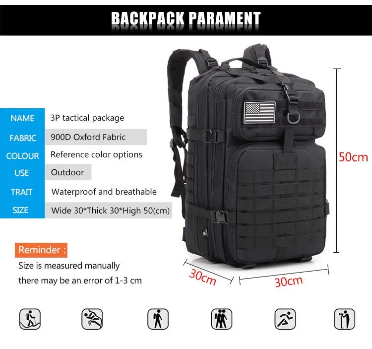 Men's Army Military Tactical Large Backpack Waterproof