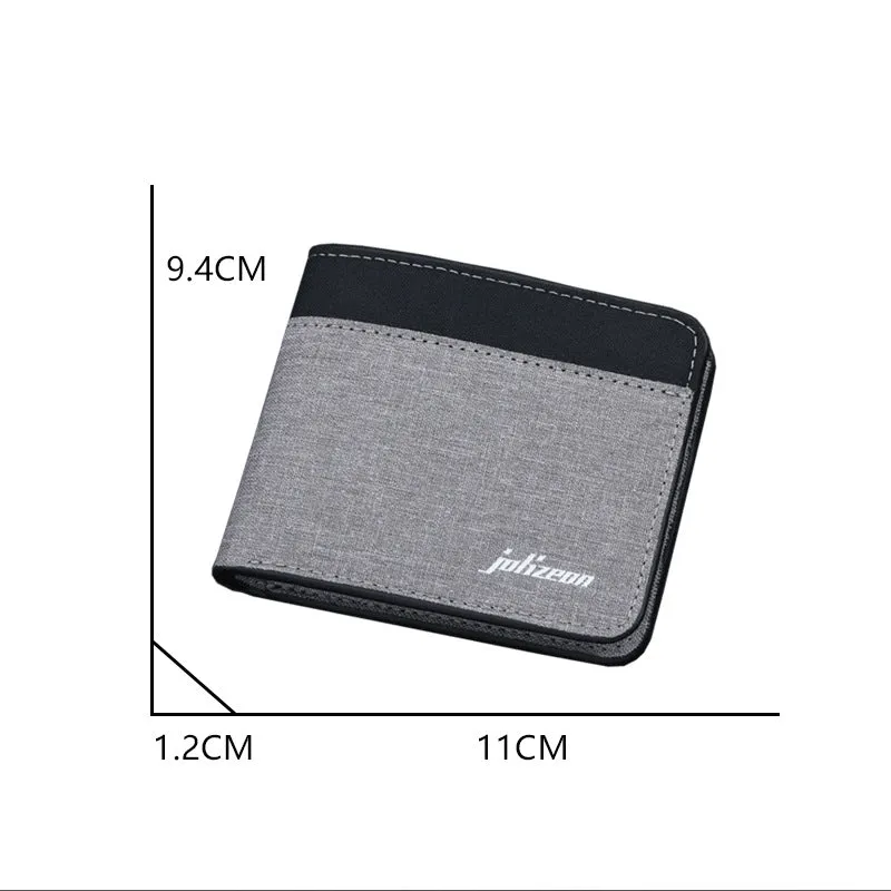 Men's Canvas Short Stitching Contrast Color Dollar Men's Wallets