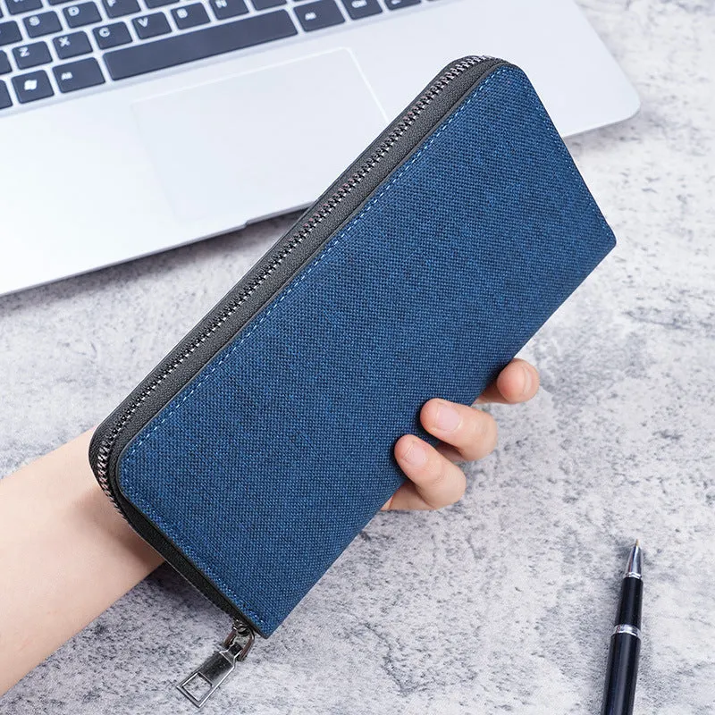 Men's Long Zipper Large Capacity Multiple Slots Men's Wallets