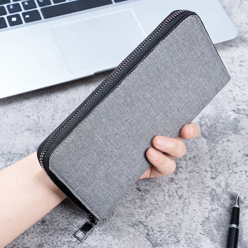 Men's Long Zipper Large Capacity Multiple Slots Men's Wallets