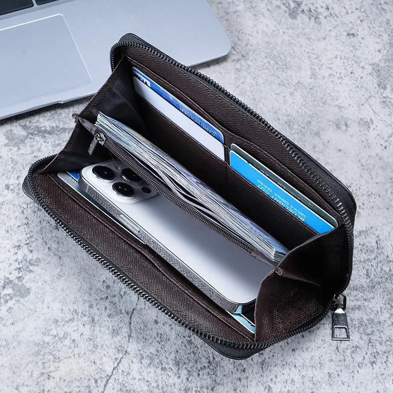 Men's Long Zipper Large Capacity Multiple Slots Men's Wallets