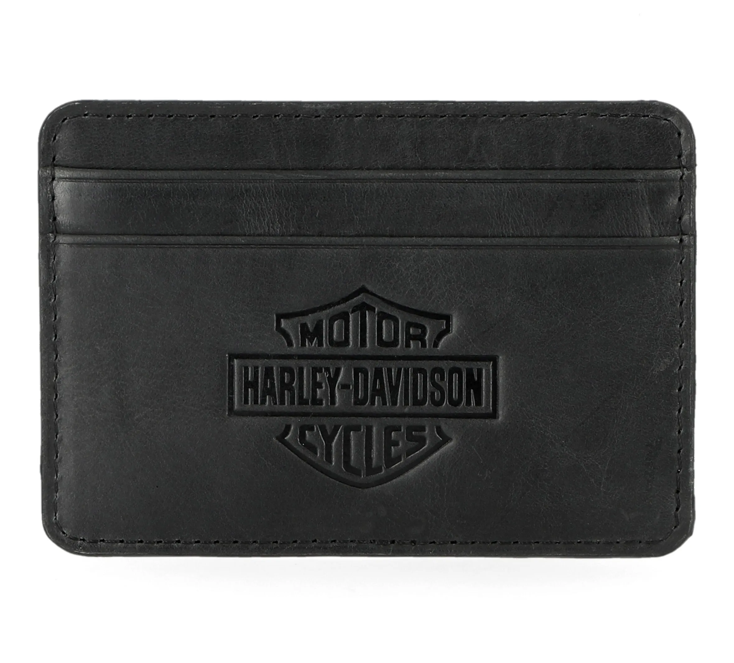 Men's Modular Leather Money Clip Wallet - Black