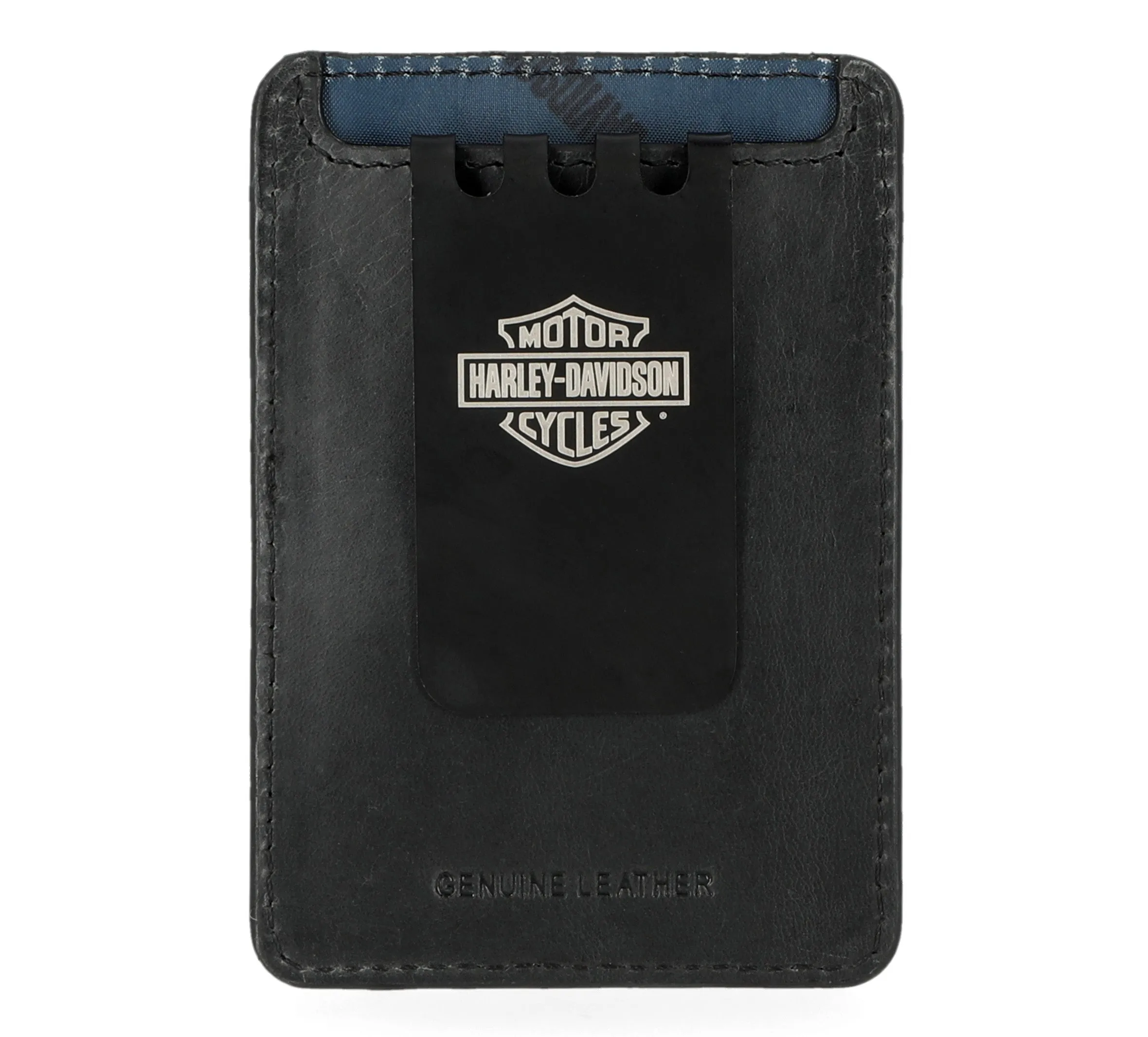 Men's Modular Leather Money Clip Wallet - Black