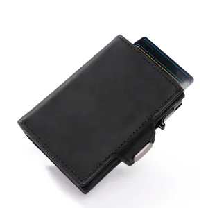 Men's RFID Pop-Up Wallet – Slim Aluminum & Leather Card Holder