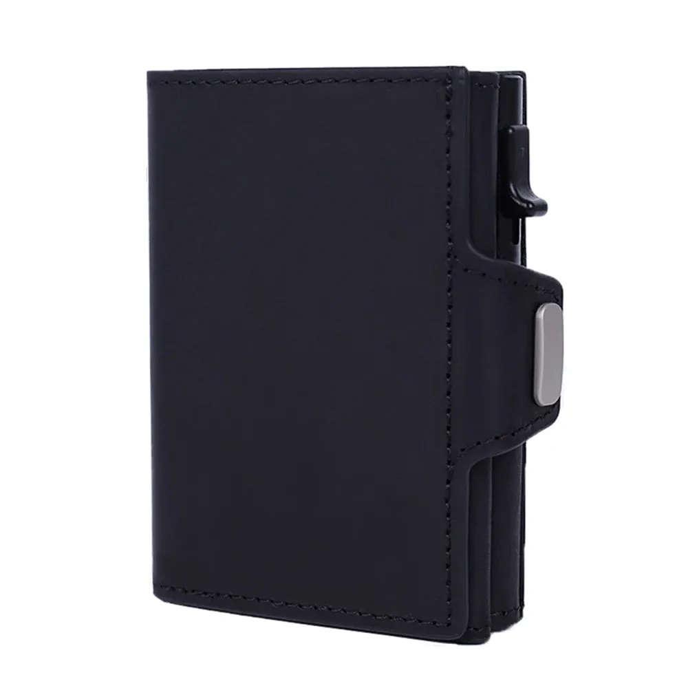 Men's RFID Pop-Up Wallet – Slim Aluminum & Leather Card Holder