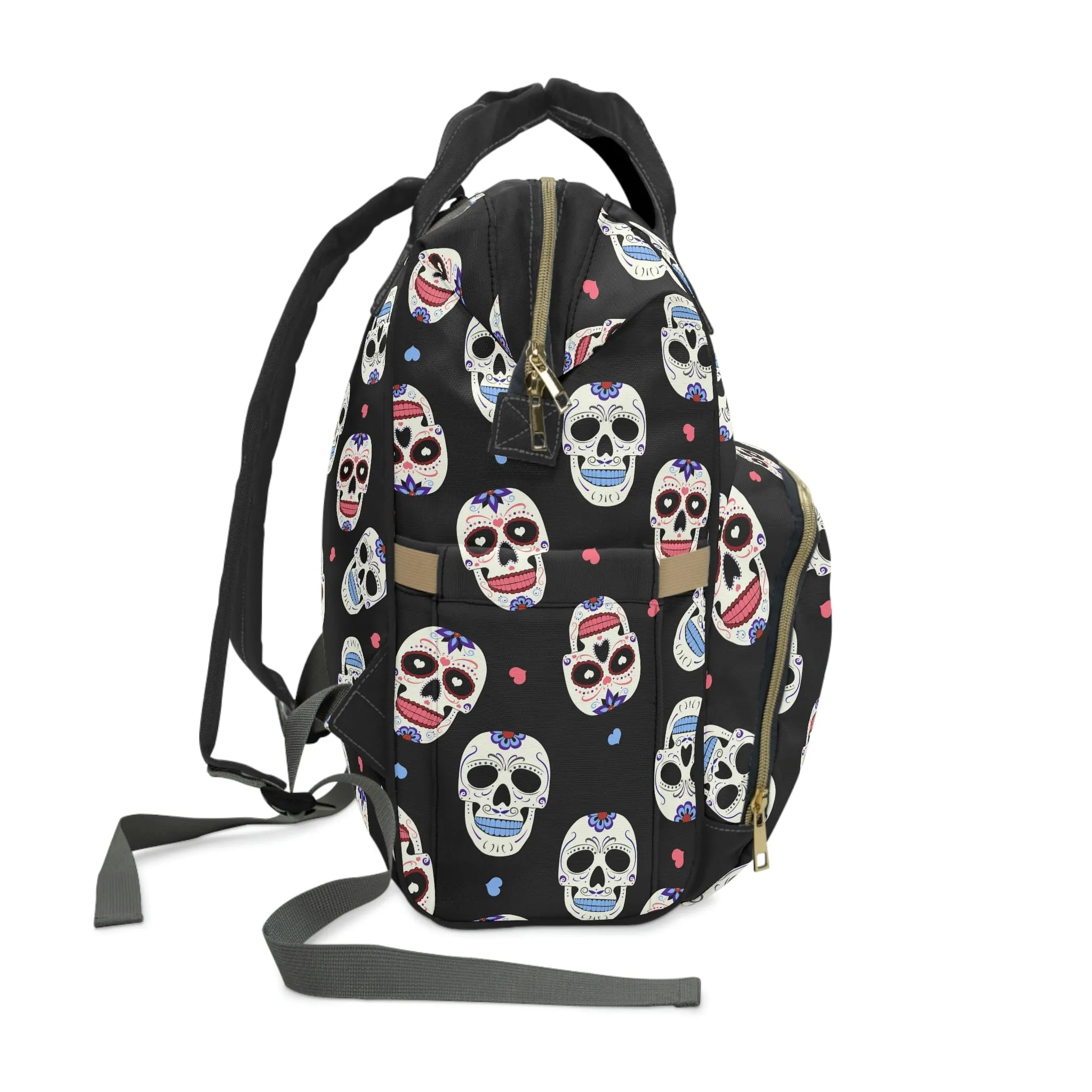Mexican Sugar Skull Multifunctional Diaper Backpack