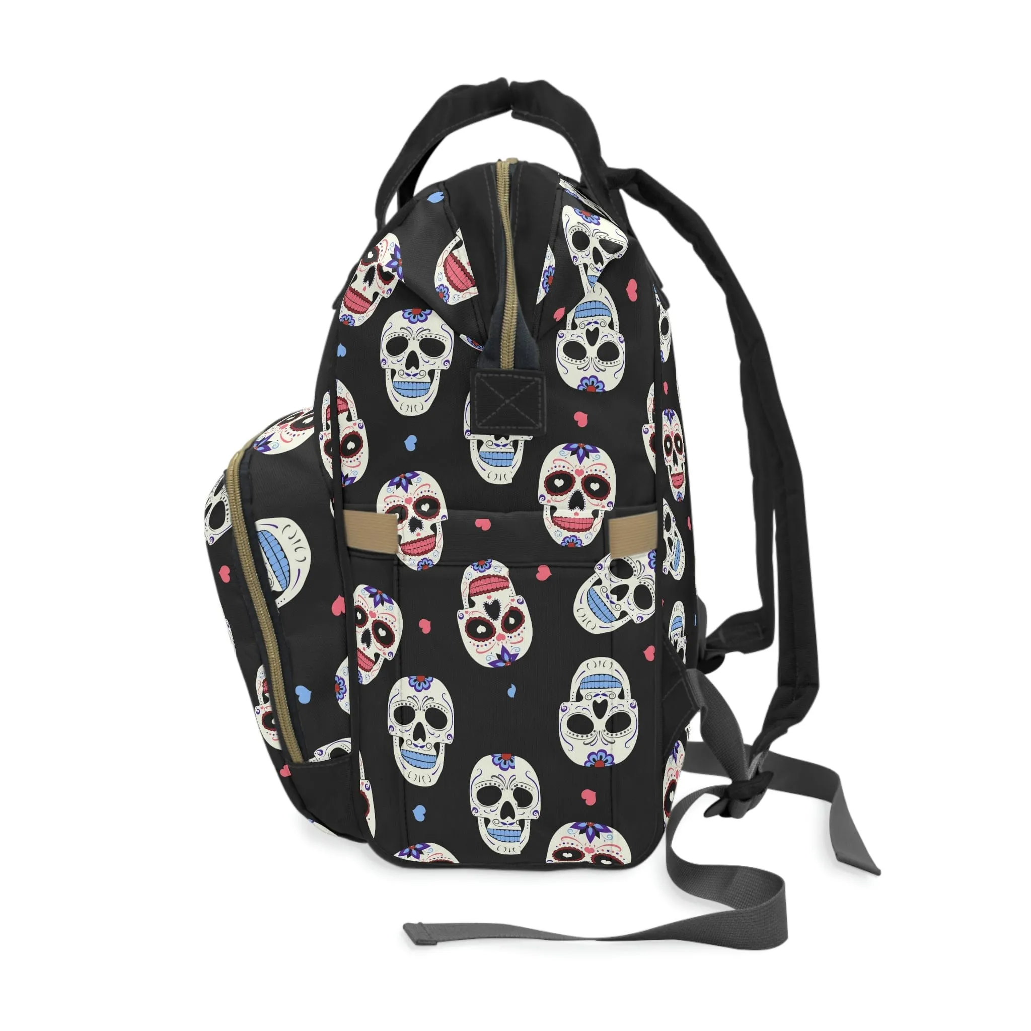 Mexican Sugar Skull Multifunctional Diaper Backpack