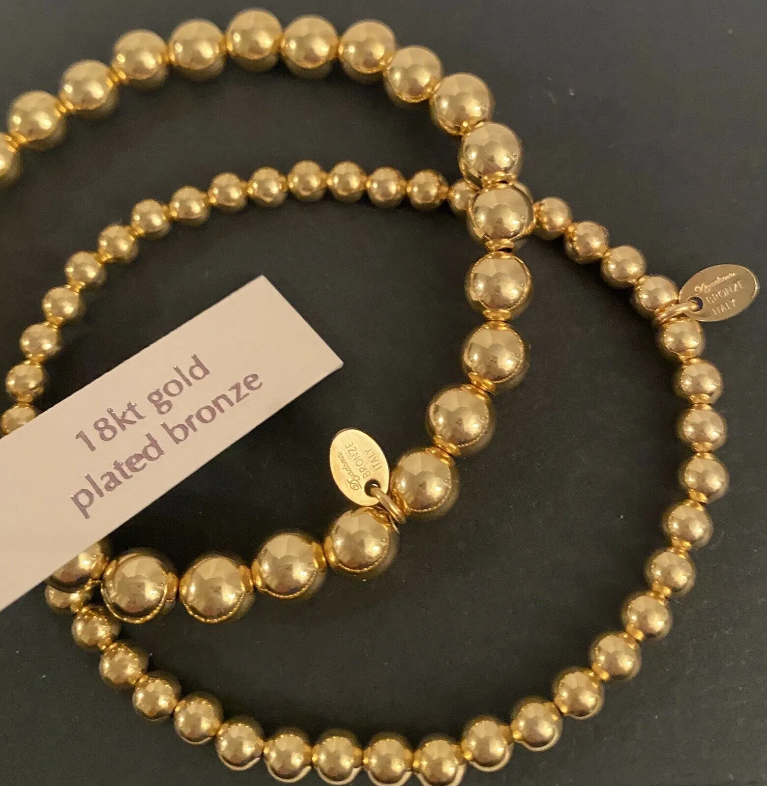 Mia Fiore Set of 2 Elastic Bracelets in 18K Gold plated Bronze