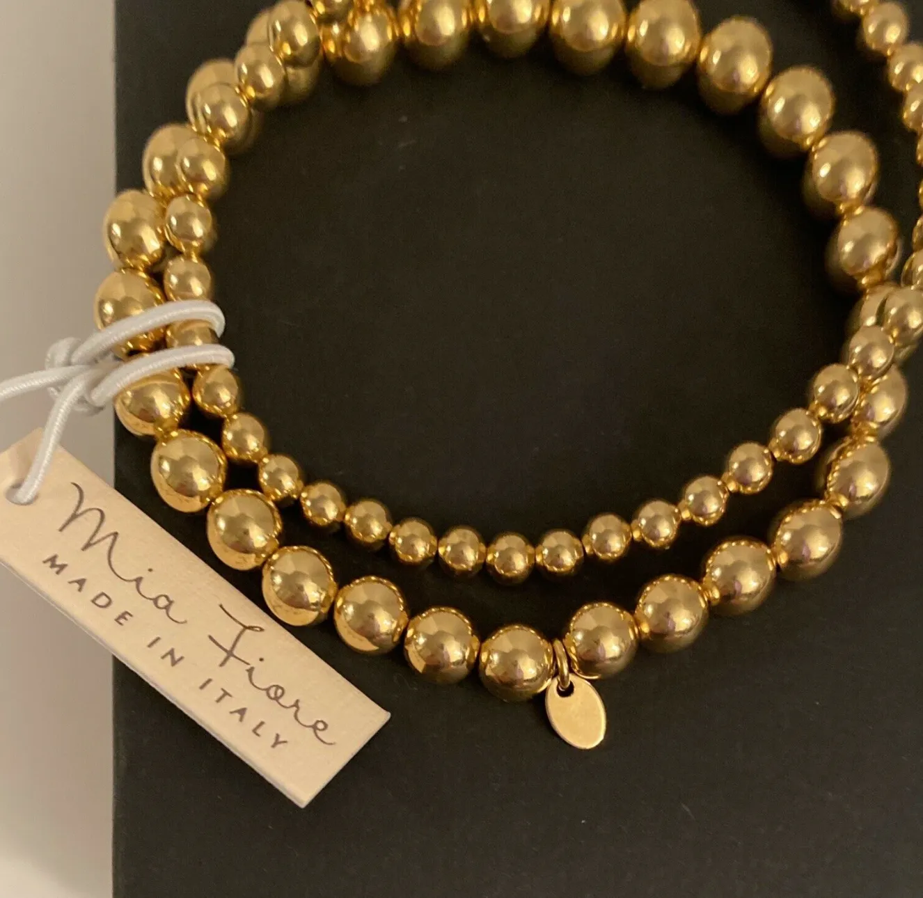 Mia Fiore Set of 2 Elastic Bracelets in 18K Gold plated Bronze