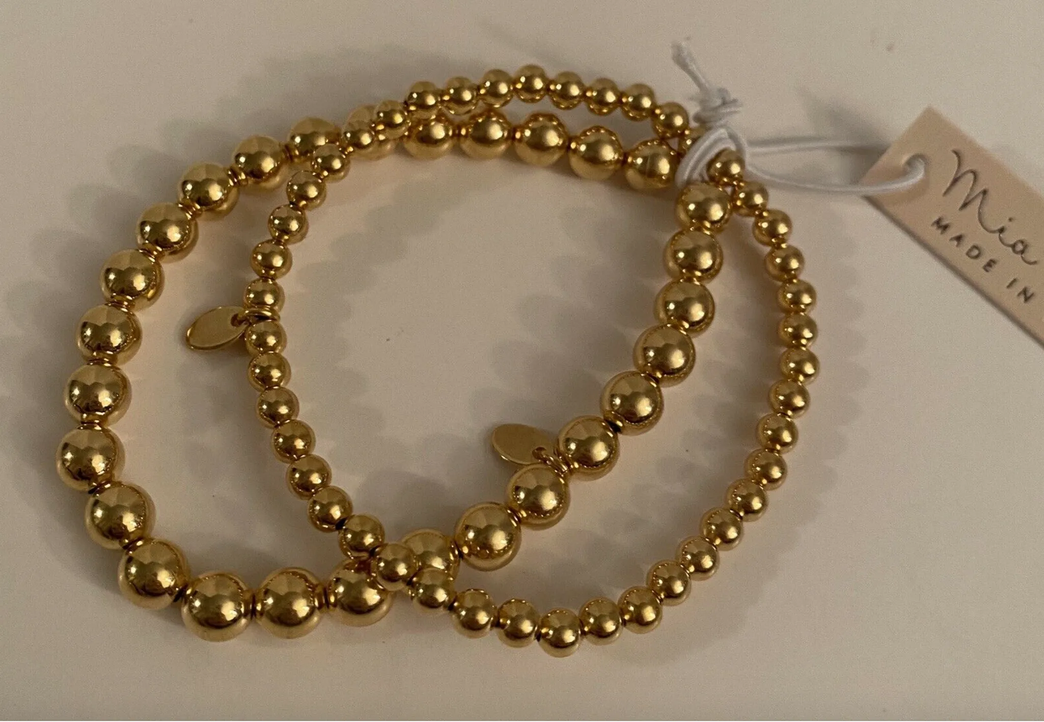 Mia Fiore Set of 2 Elastic Bracelets in 18K Gold plated Bronze