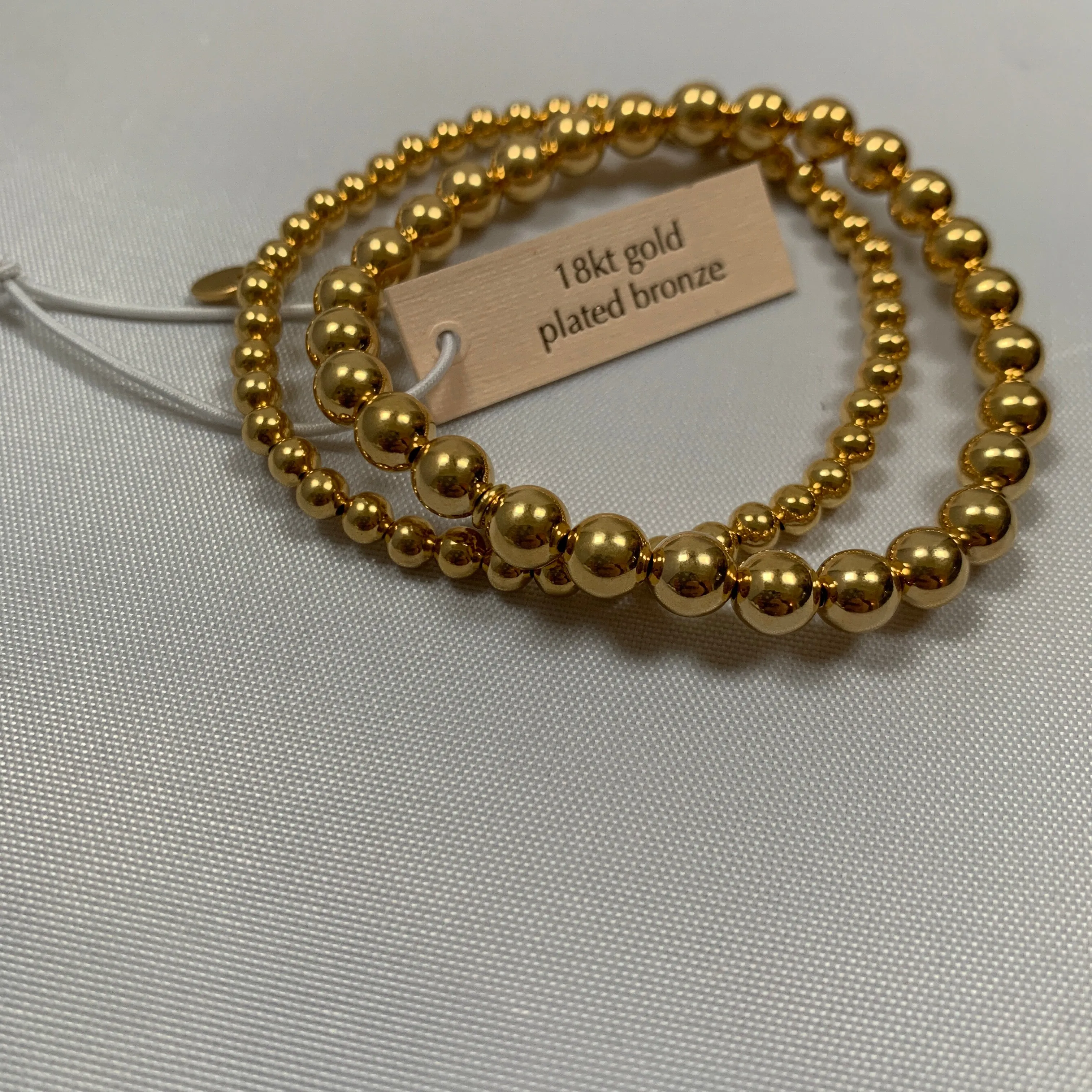 Mia Fiore Set of 2 Elastic Bracelets in 18K Gold plated Bronze