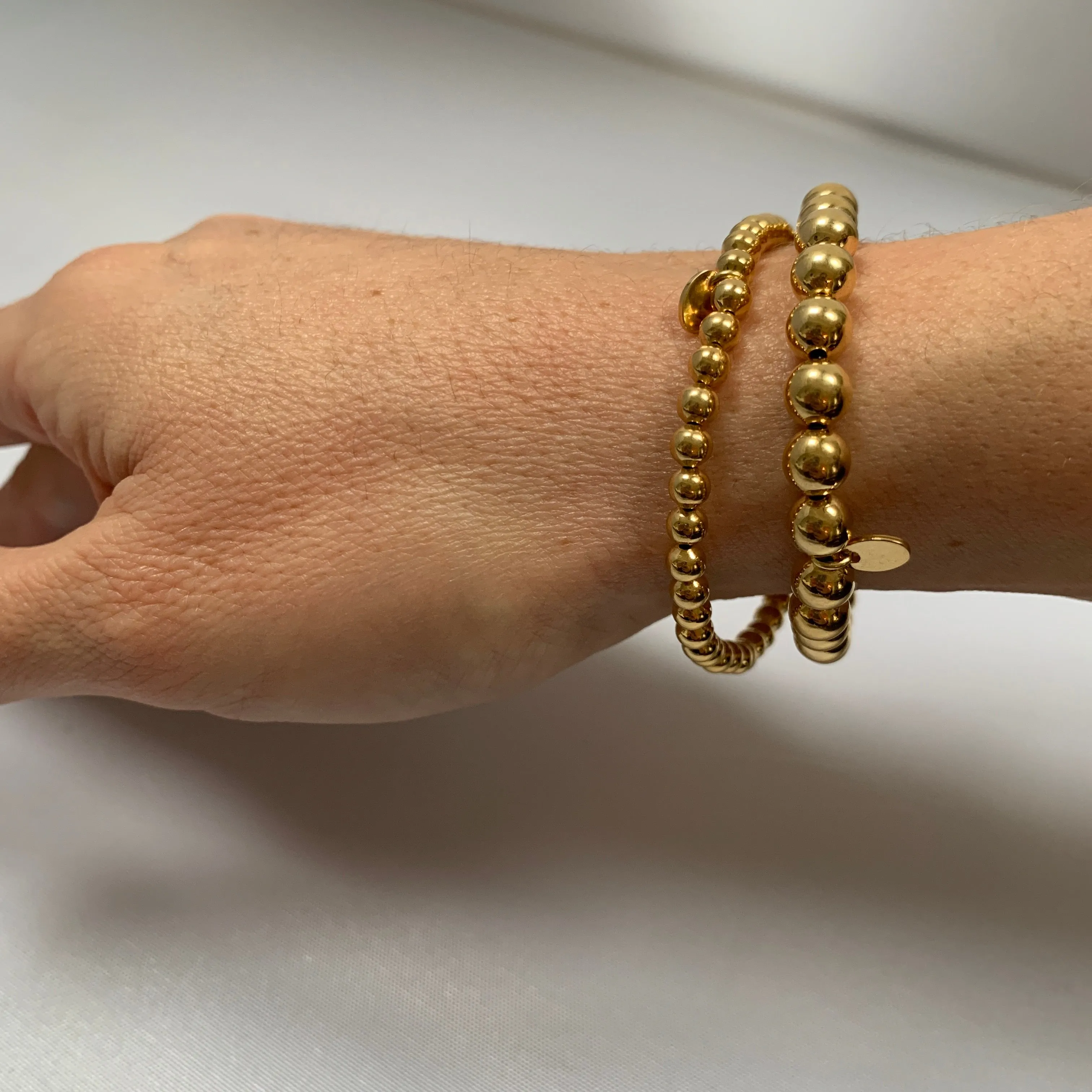 Mia Fiore Set of 2 Elastic Bracelets in 18K Gold plated Bronze