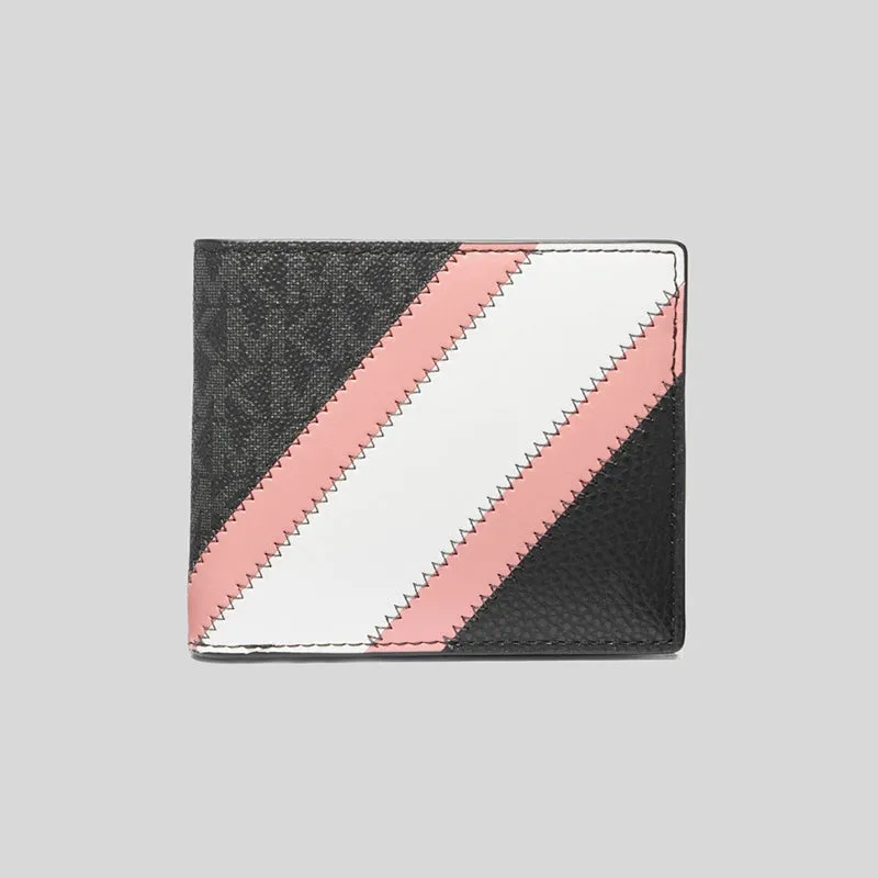 Michael Kors Cooper Logo and Faux Leather Billfold Wallet With Coin Pocket Pink RS-36R3LCOF3U