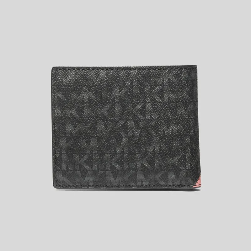 Michael Kors Cooper Logo and Faux Leather Billfold Wallet With Coin Pocket Pink RS-36R3LCOF3U