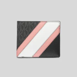 Michael Kors Cooper Logo and Faux Leather Billfold Wallet With Coin Pocket Pink RS-36R3LCOF3U