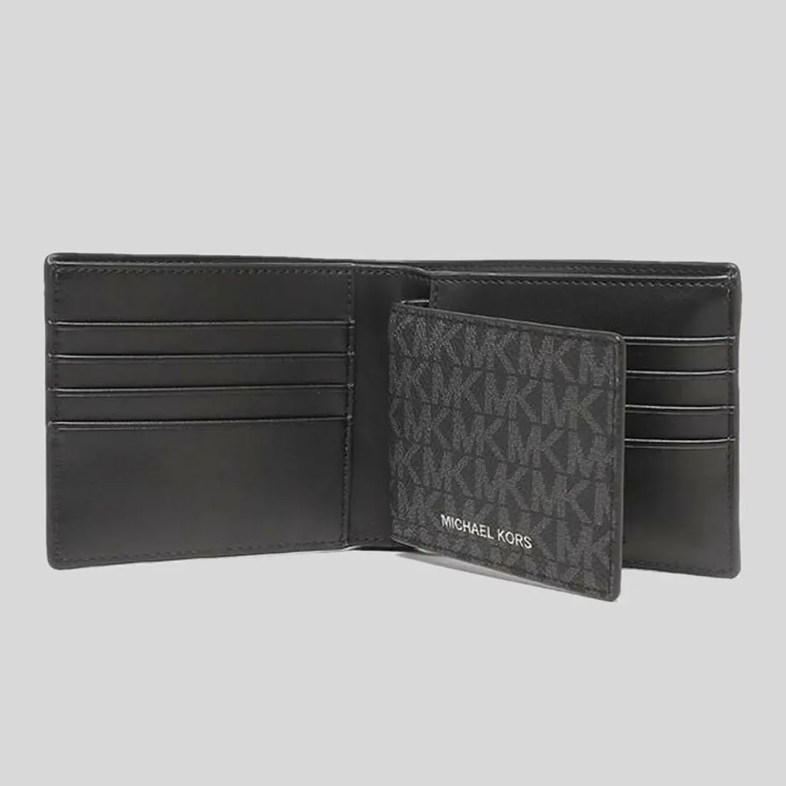 MICHAEL KORS Men's Cooper Billfold Wallet With Passcase Black RS-36U9LCRF6B