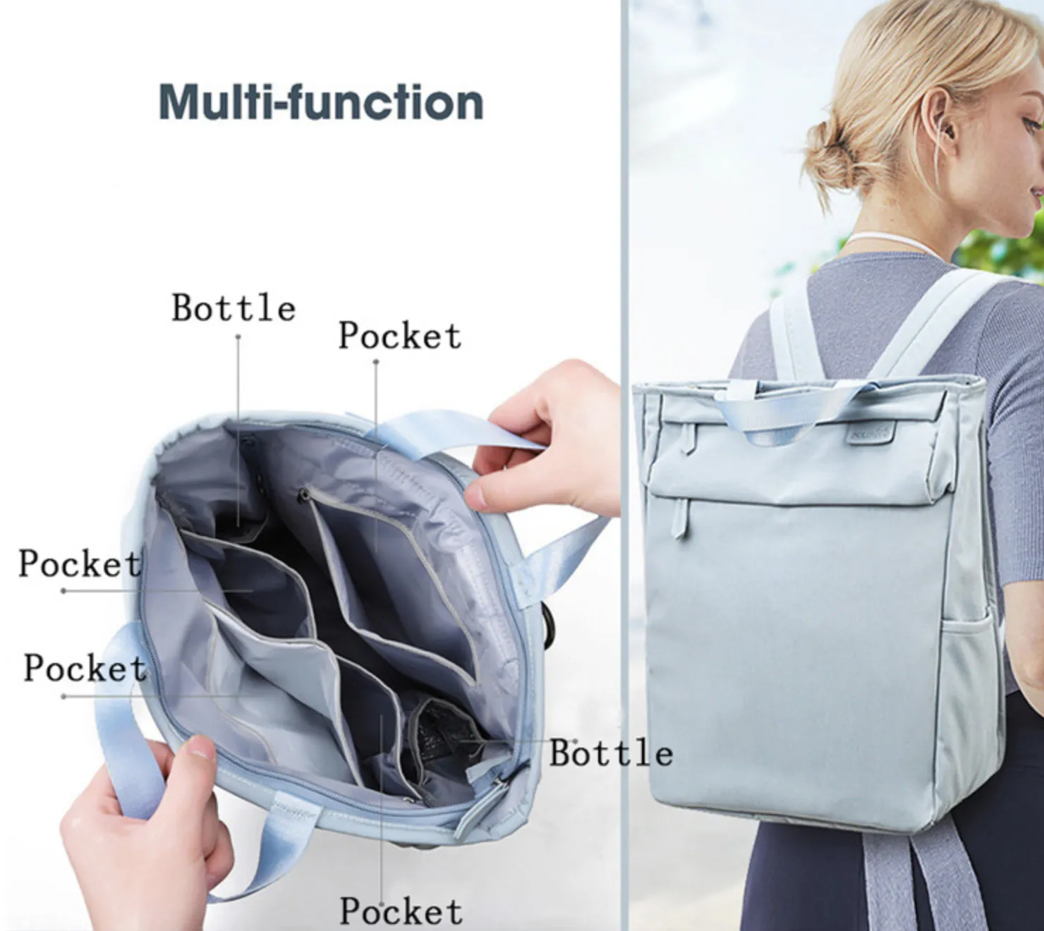 Molly Lightweight Baby Organizer Handbag Backpack Diaper Bag with Stroller Straps