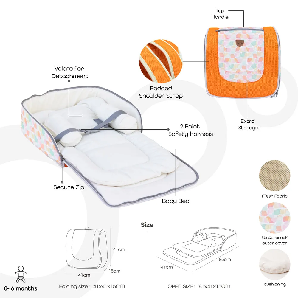 Moon - Travalo - Travel Baby Bed & Backpack- Deer - Blue