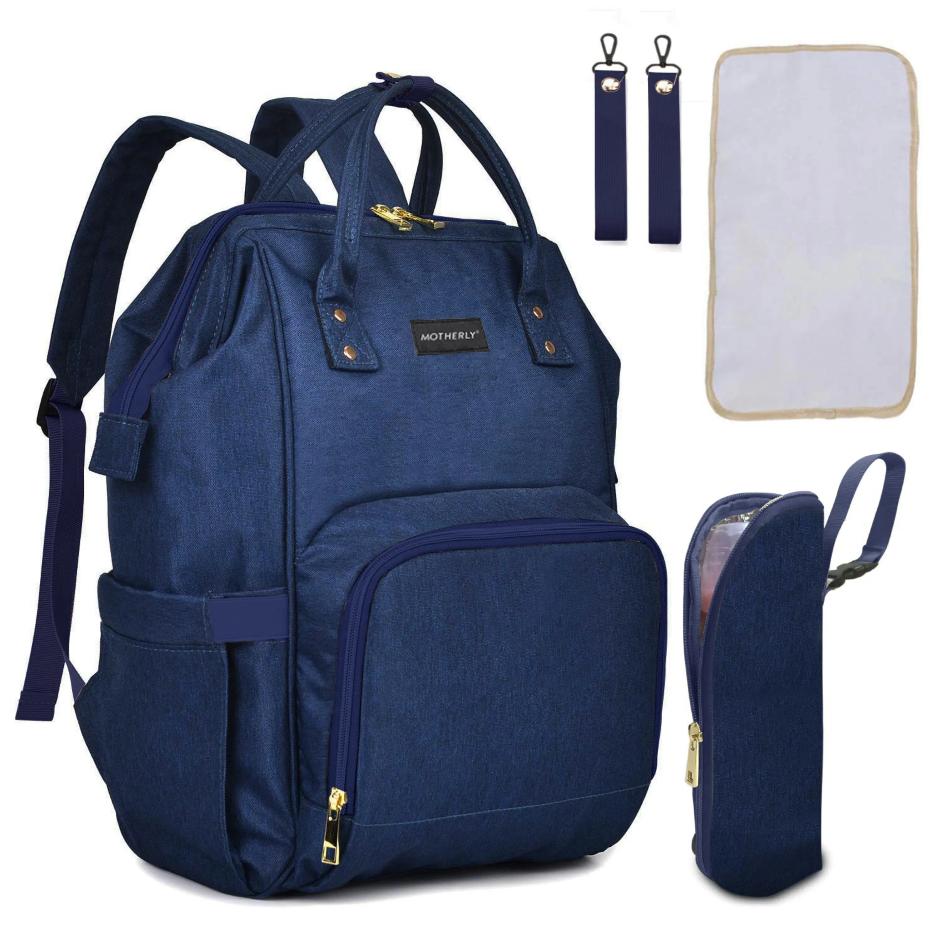 Motherly Crown Diaper Bag for Mothers for Travel with Mat, Stroller Hook, Bottle Cover/Multipocket Baby Bag/Water-resistant Diaper bags for mom/Maternity Bags for Mother and Baby