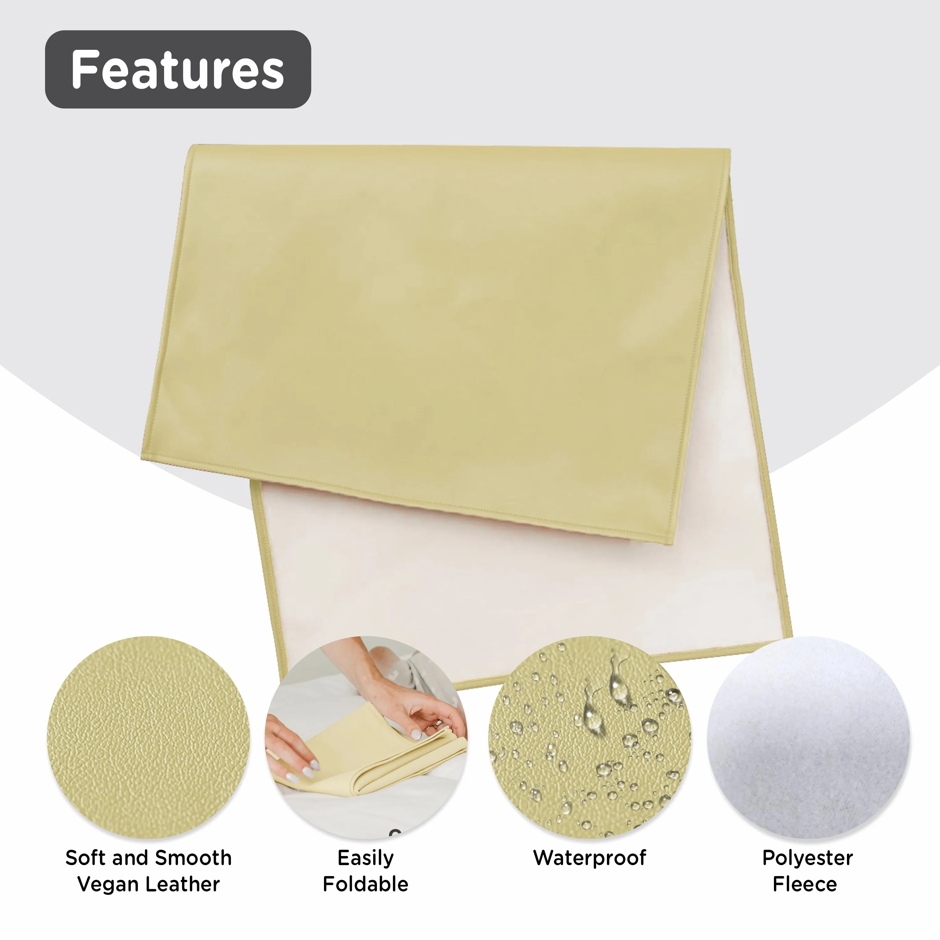 Motherly Premium Baby Mat Combo for Diaper Change and Oil Massage, Diaper Changing Mat & Massage Mat, Reusable Portable Changing Pad, Bed Protector Sleeping Mattress for Boys & Girls (Green & Cream)