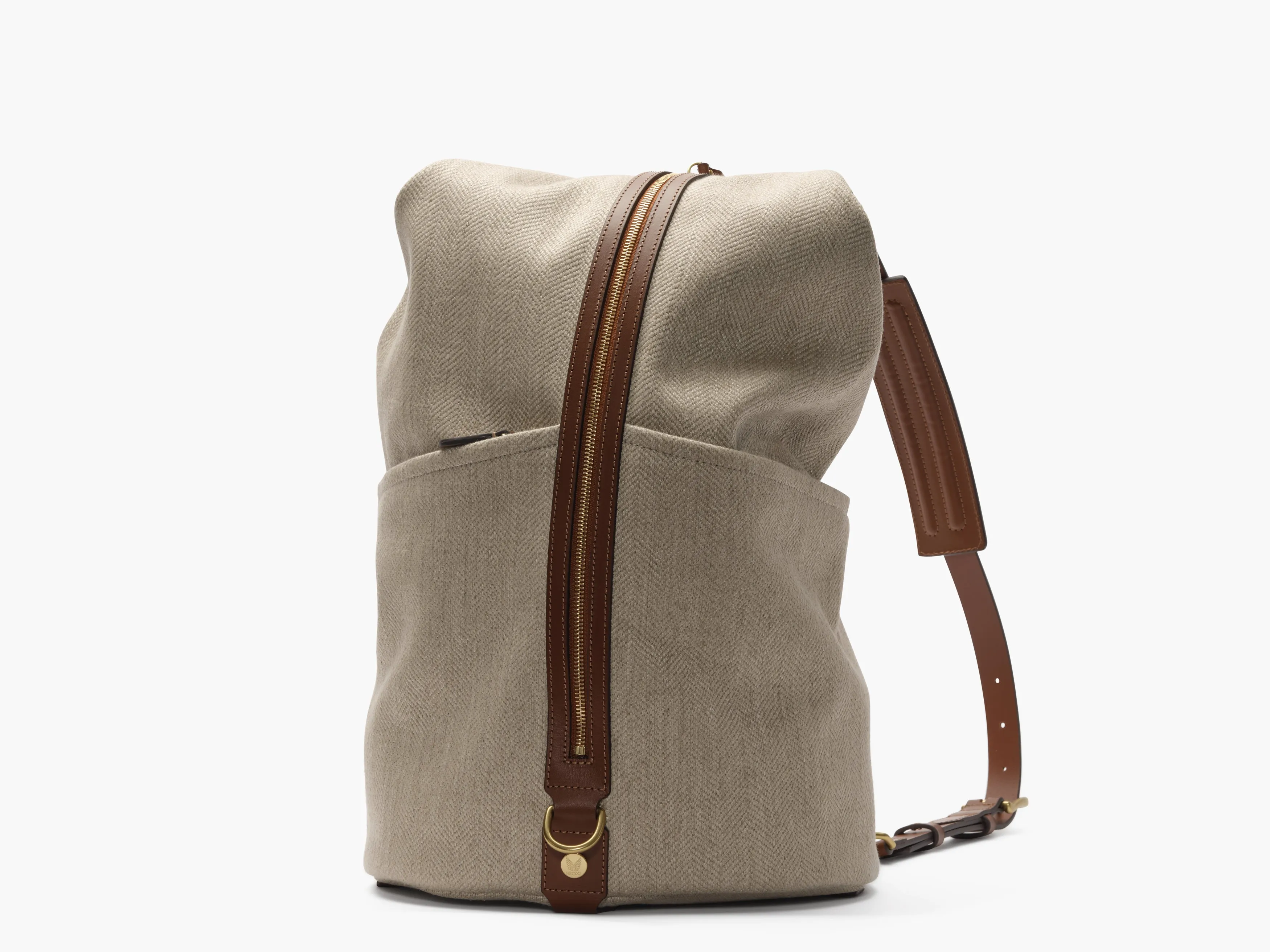 M/S Carpet Bag – Grand Herringbone/Cuoio