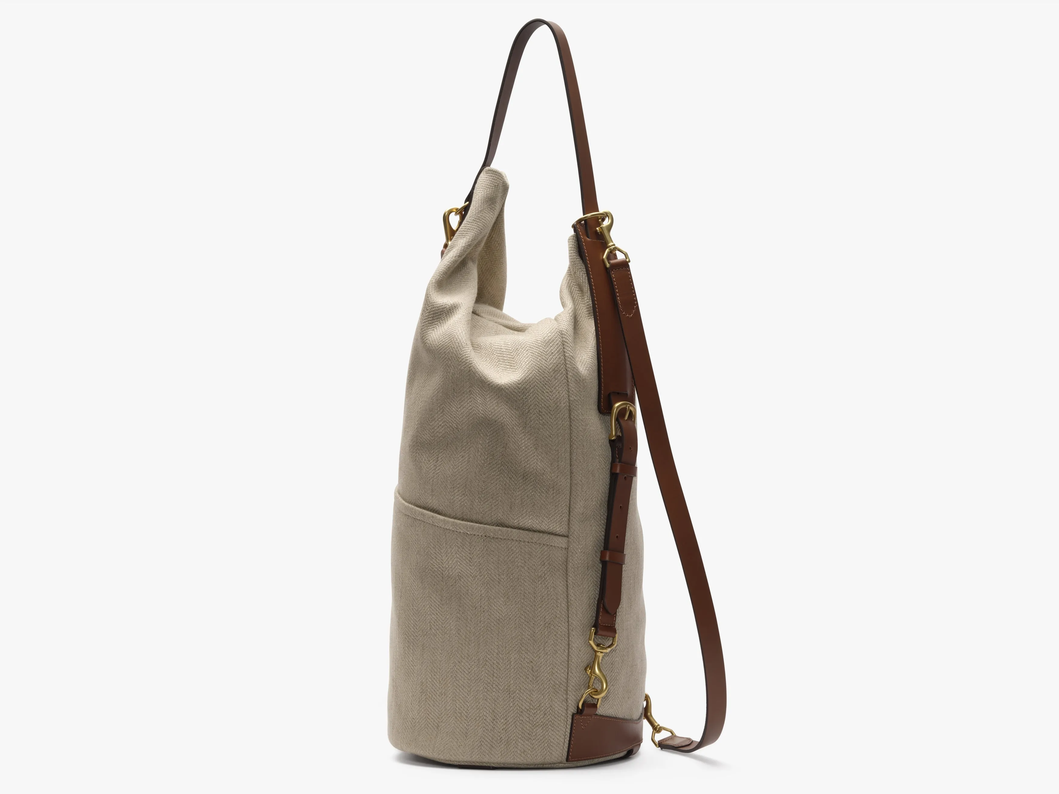 M/S Carpet Bag – Grand Herringbone/Cuoio