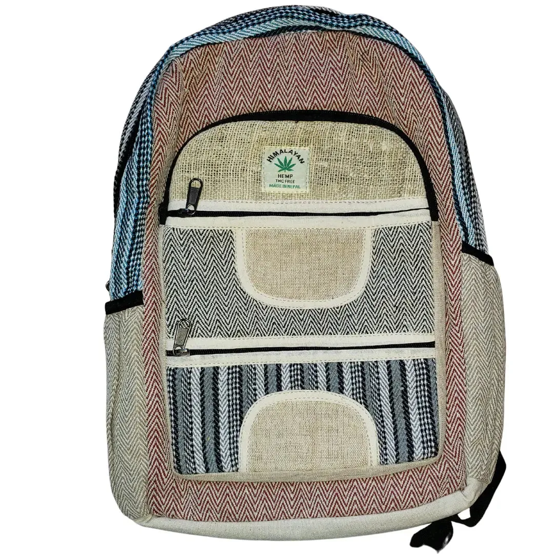 Multi-Color Hemp Backpack - Pure Himalayan Hemp (THC Free)