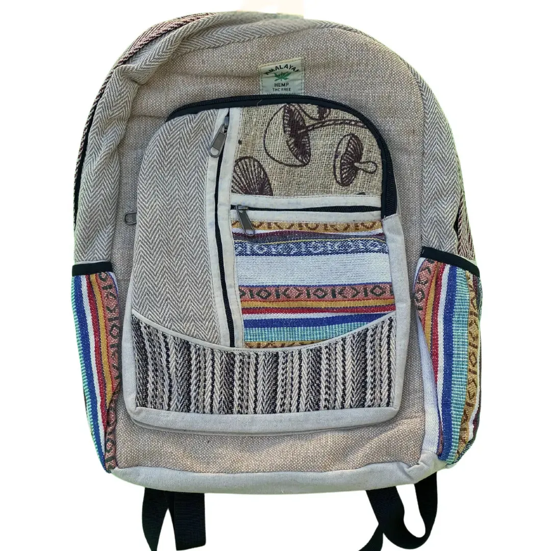 Multi-Color Hemp Backpack - Pure Himalayan Hemp (THC Free)