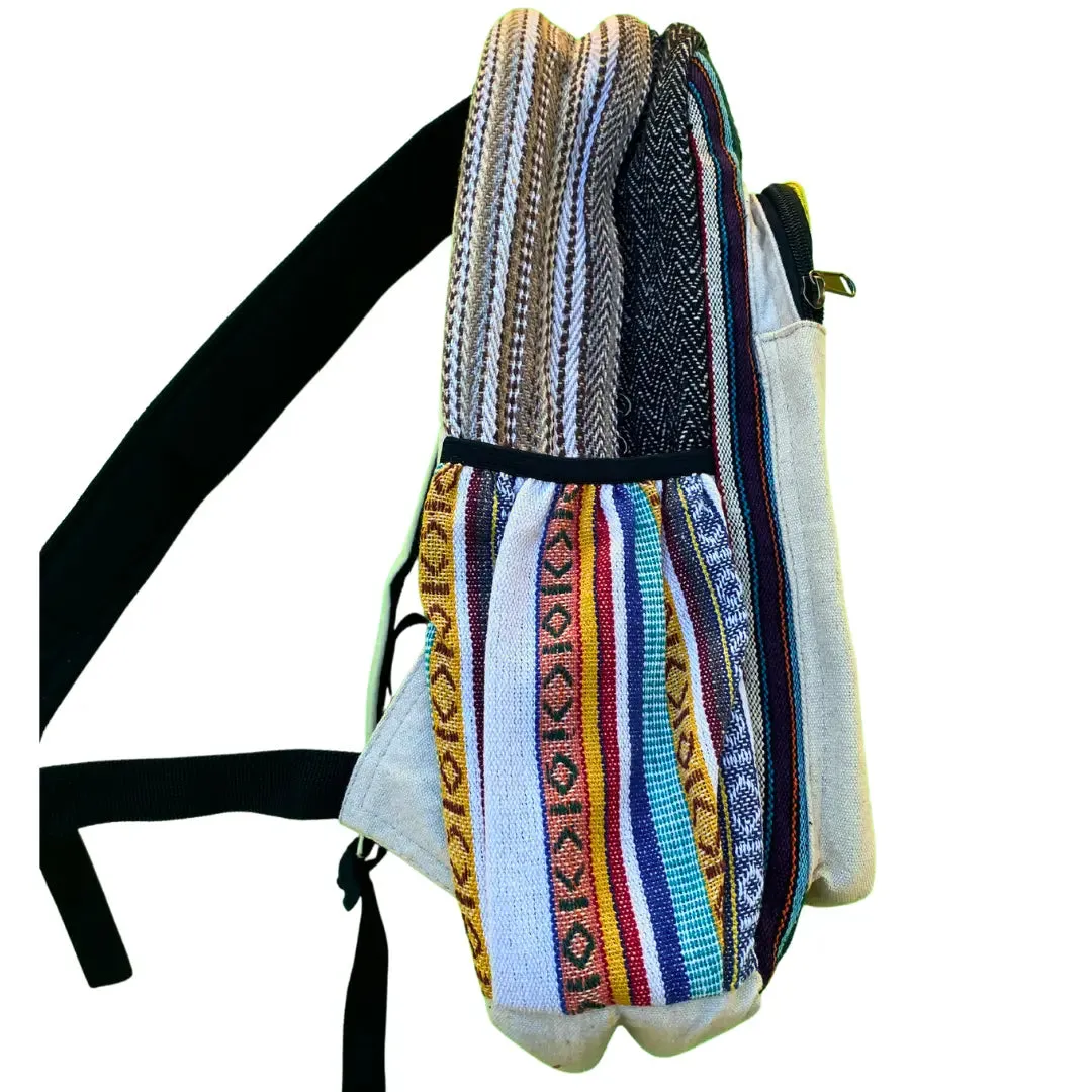 Multi-Color Hemp Backpack - Pure Himalayan Hemp (THC Free)
