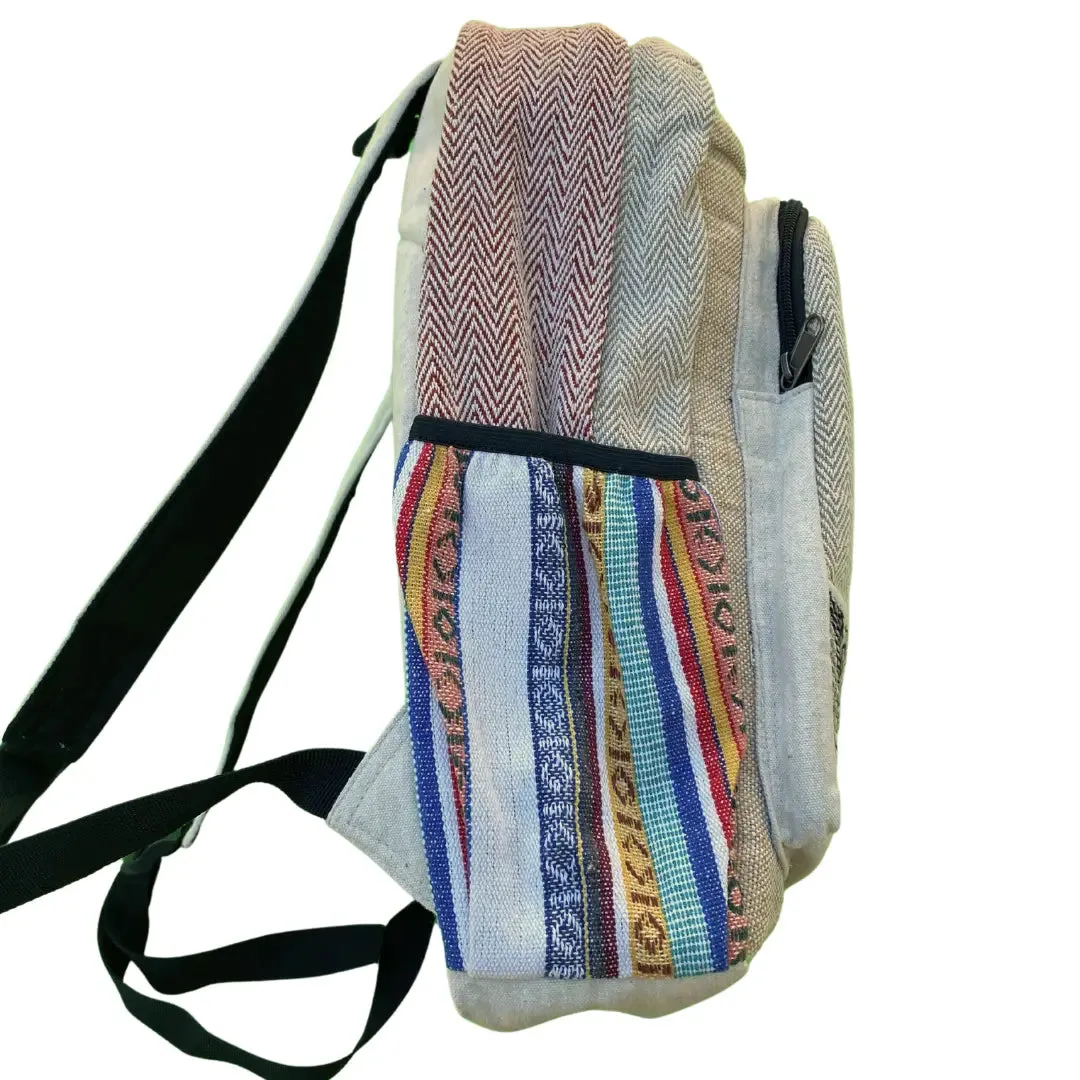 Multi-Color Hemp Backpack - Pure Himalayan Hemp (THC Free)