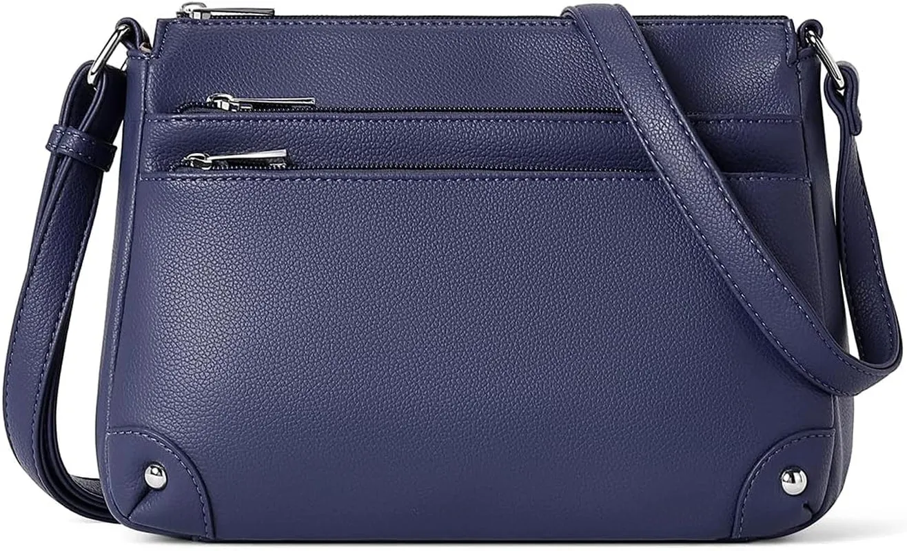 Multi Pocket Crossbody Bags for Women, Medium Size Shoulder Handbags with Zipper