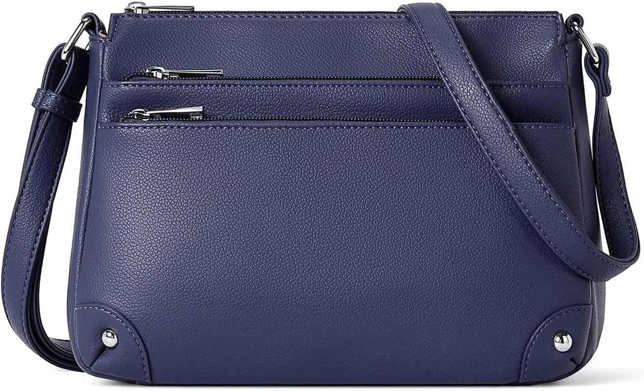 Multi Pocket Crossbody Bags for Women, Medium Size Shoulder Handbags with Zipper