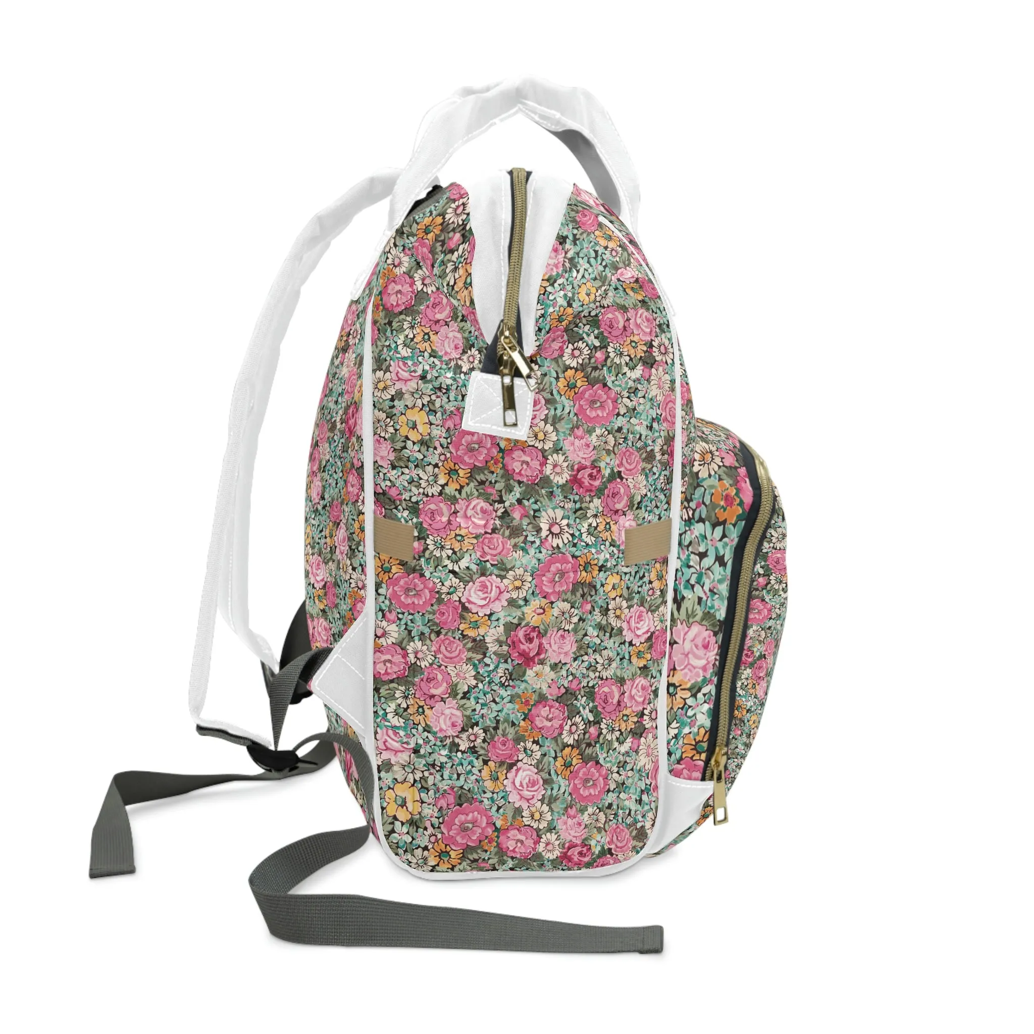 Multifunctional Diaper Backpack / Total Floral