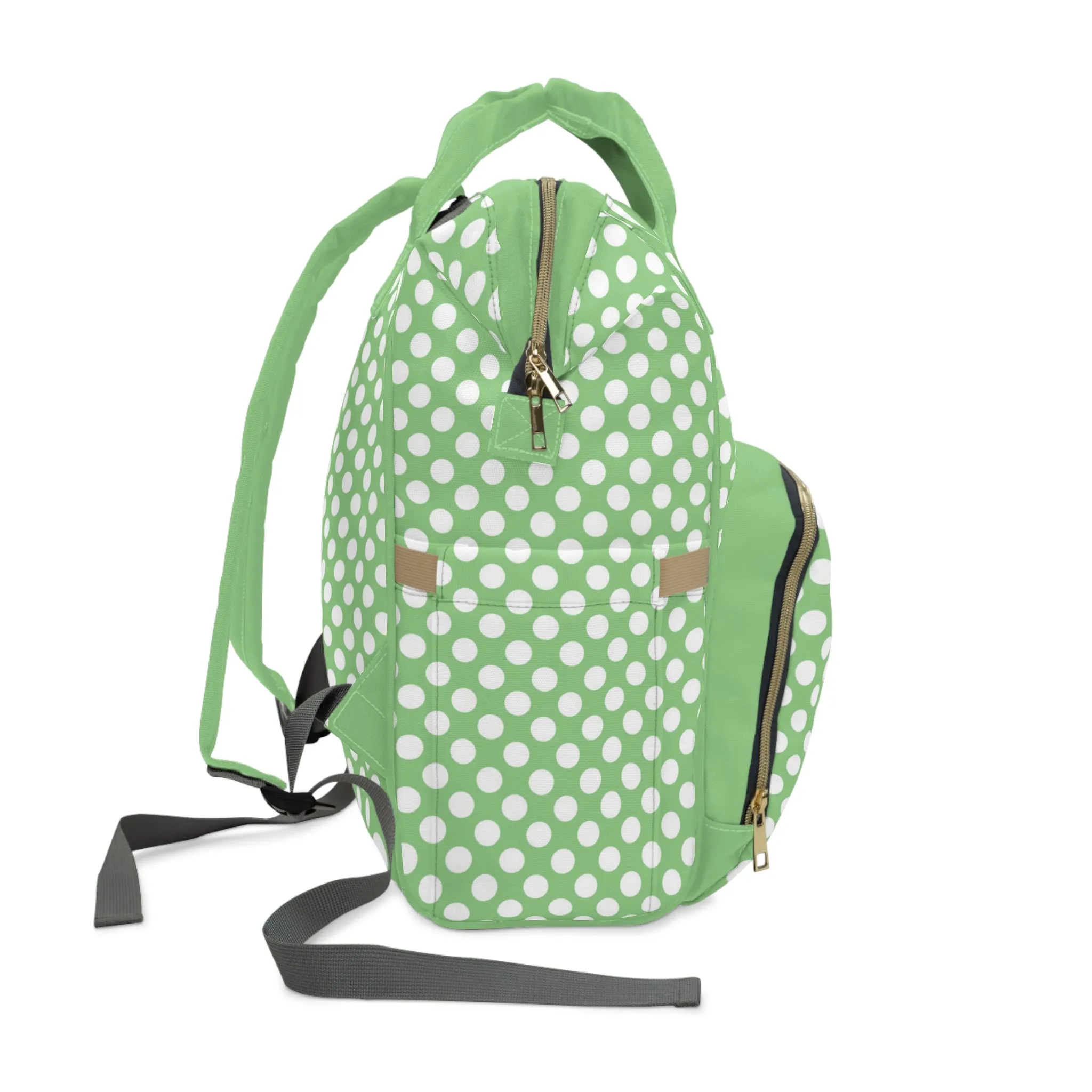 Multifunctional Polka Dot Diaper Backpack - Stylish and Practical Baby Bag for Busy Parents