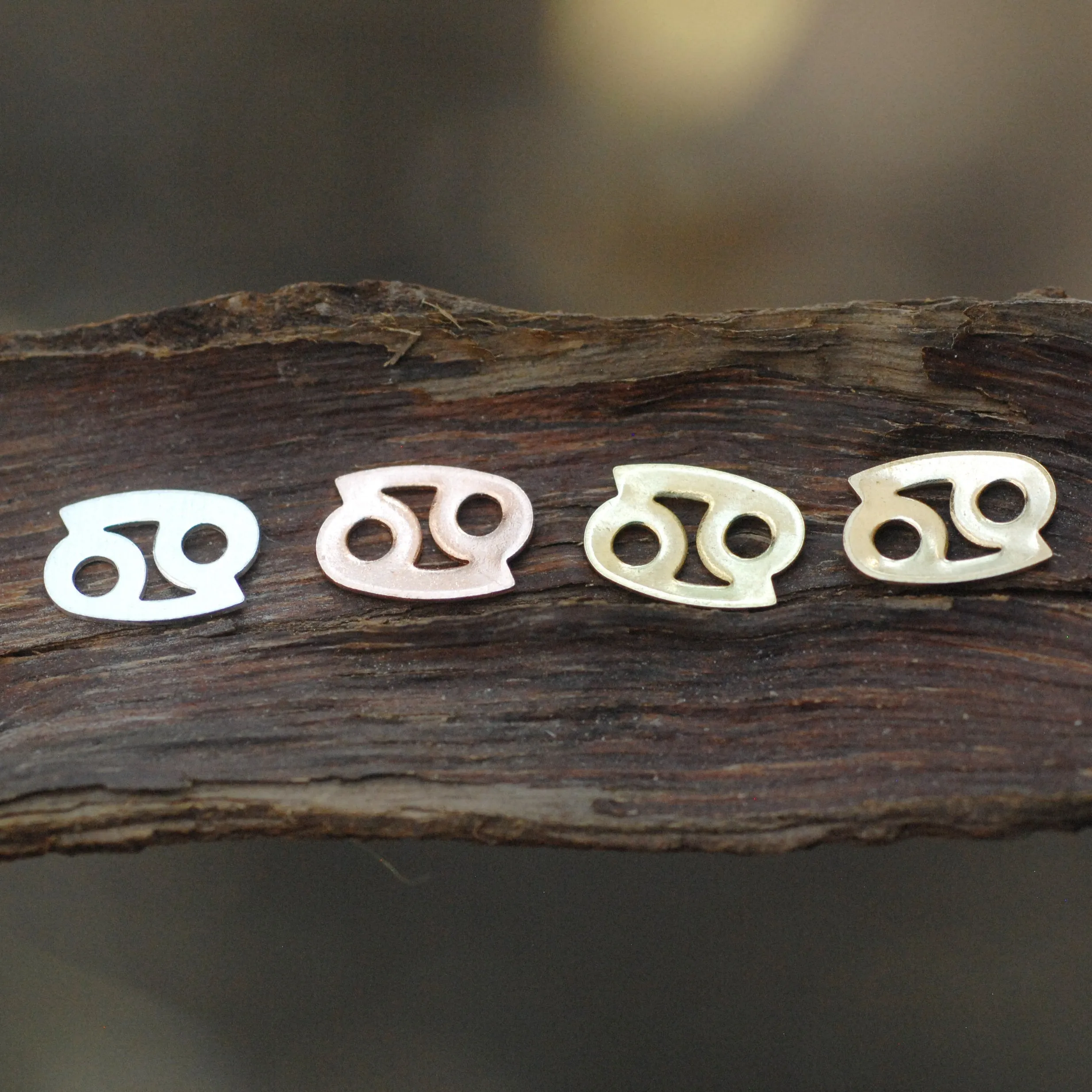 My MOST tiny Cancer zodiac sign shapes 24g Mini miniature metal blanks for making jewelry copper, brass, bronze, sterling silver 925