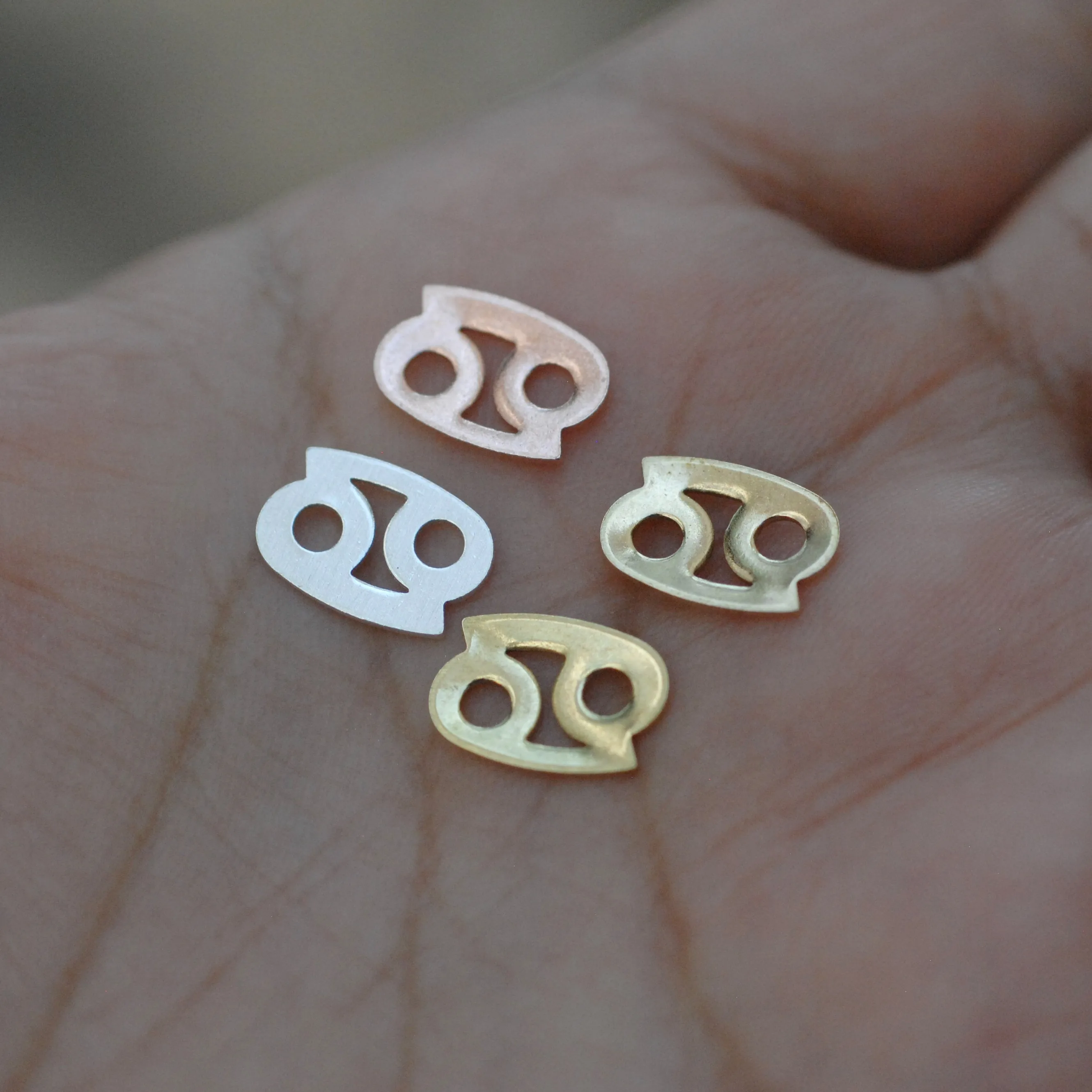 My MOST tiny Cancer zodiac sign shapes 24g Mini miniature metal blanks for making jewelry copper, brass, bronze, sterling silver 925