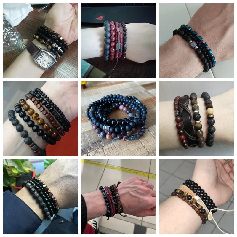 Natural Labradorite Bracelets Set Clear Energy